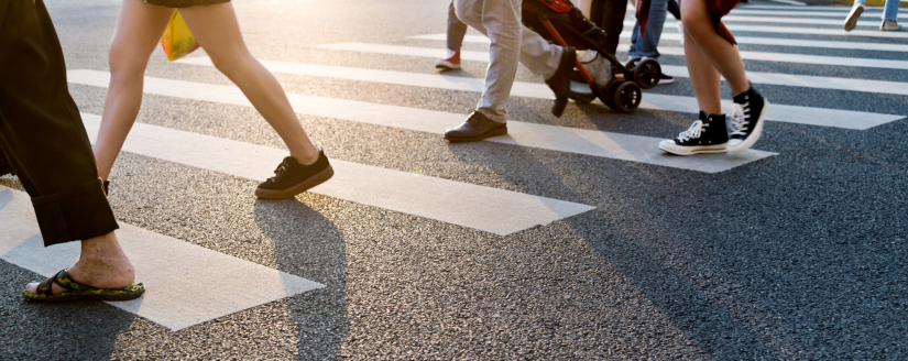 Pedestrians crossing