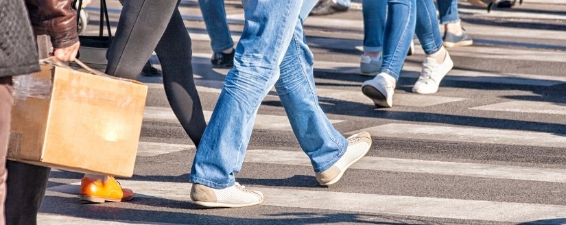 pedestrians walking in menominee, michigan