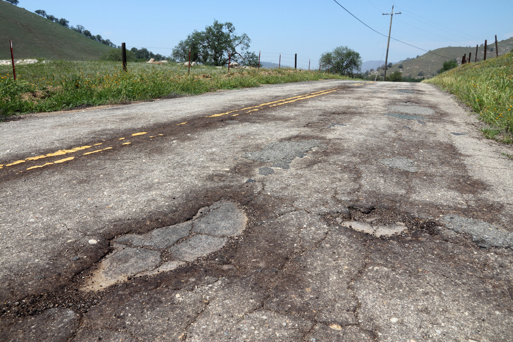 Bad,Road,Surface,-,Damaged,Transportation,Infrastructure,In,California,,Usa.